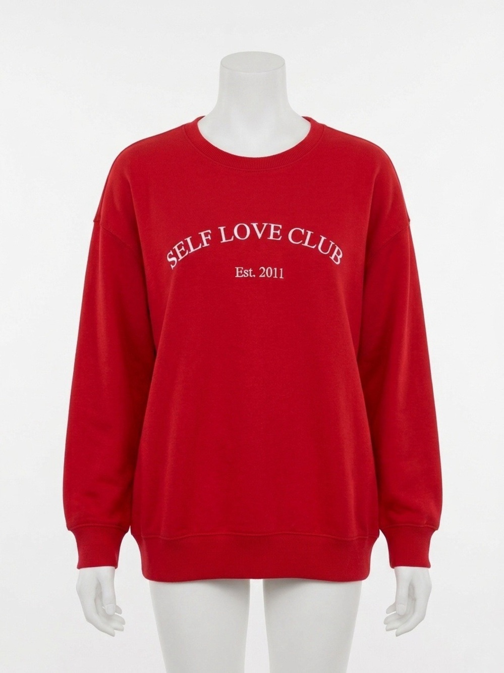 Le Lis Red Graphic Crewneck Sweatshirt